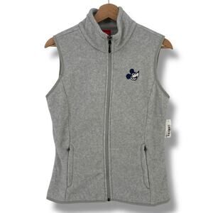 Disney Embroidered Happy Mickey Gray Fleece Vest Womens Sz S Amazon Essentials